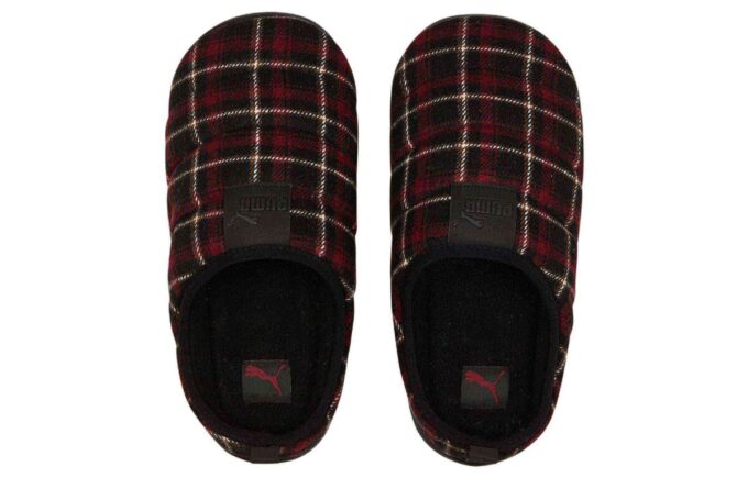 Zapatillas de franela sin cordones Scuff «Negro Rojo»