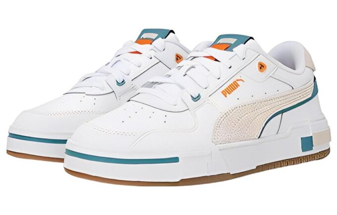 Zapatillas de skate «Blanco Marrón Verde»