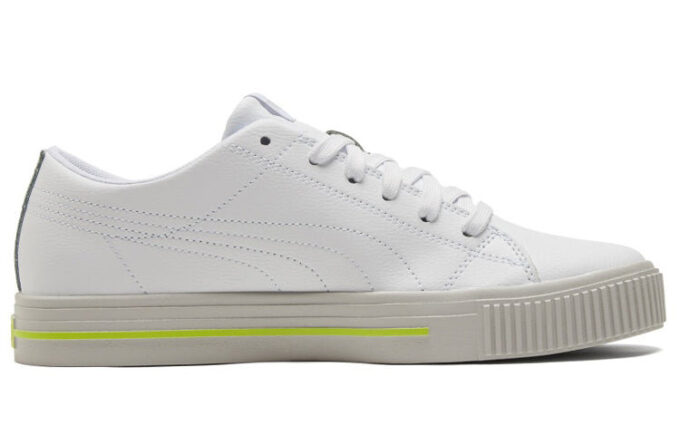 Zapatillas de skate informales Ever Low Top, unisex, blancas y amarillas, «Blanco, amarillo y gris»