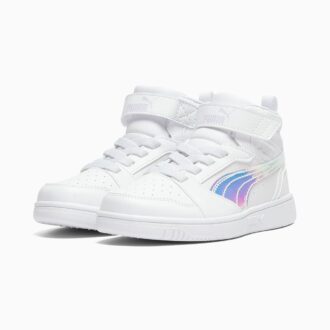Zapatillas deportivas Rebound V6 Shine de caña media y fácil de poner para niños pequeños