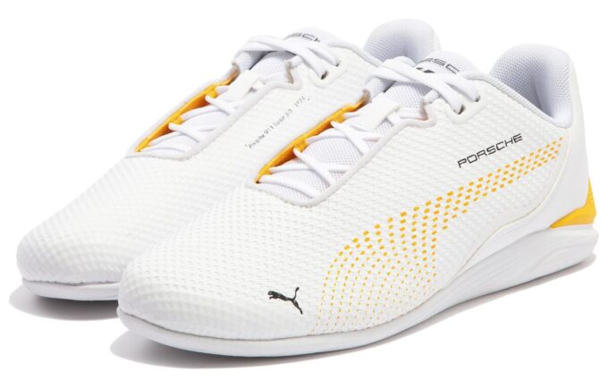 Zapatos de conducción Porsche Legacy Drift Cat Decima «Blanco y amarillo»