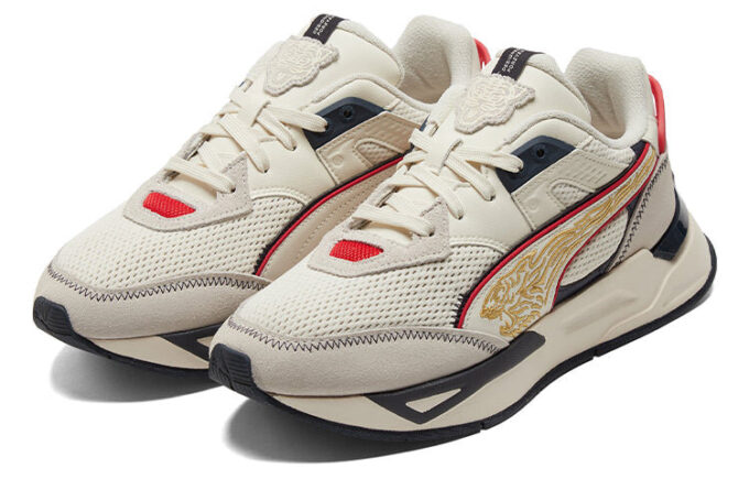 Zapatos Deportivos Casuales «Crema Negro Rojo»